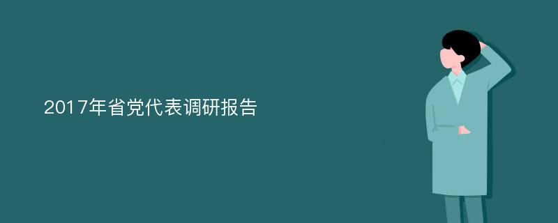 2017年省党代表调研报告