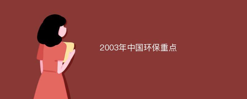 2003年中国环保重点